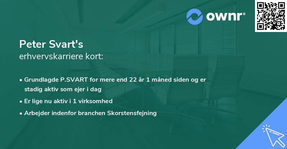 Peter Svart's erhvervskarriere kort
