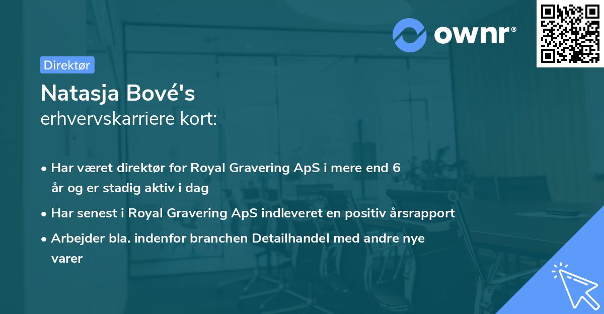 Natasja Bové's erhvervskarriere kort