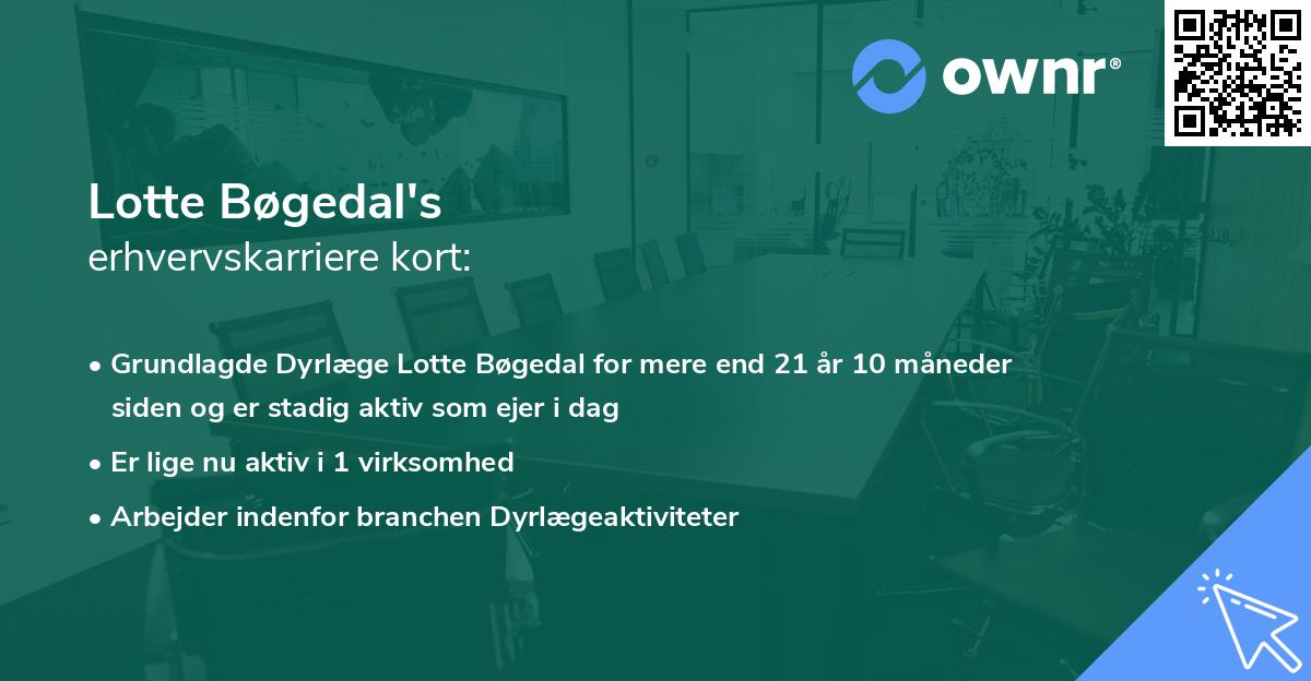 Lotte Bøgedal's erhvervskarriere kort