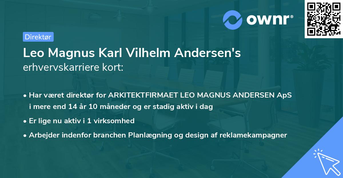 Leo Magnus Karl Vilhelm Andersen's erhvervskarriere kort