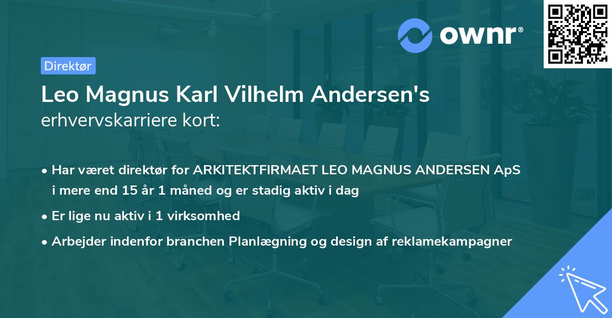 Leo Magnus Karl Vilhelm Andersen's erhvervskarriere kort