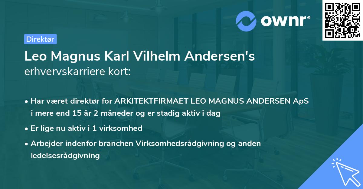 Leo Magnus Karl Vilhelm Andersen's erhvervskarriere kort