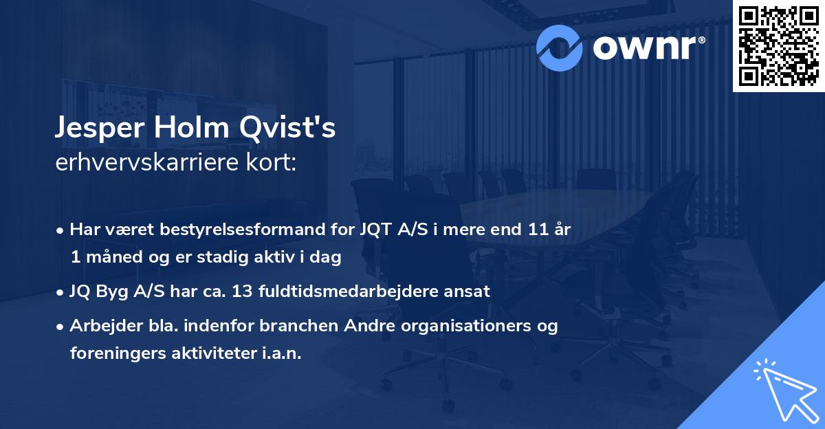 Jesper Holm Qvist's erhvervskarriere kort