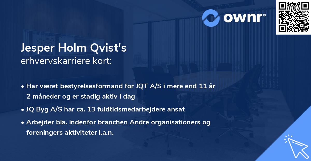 Jesper Holm Qvist's erhvervskarriere kort