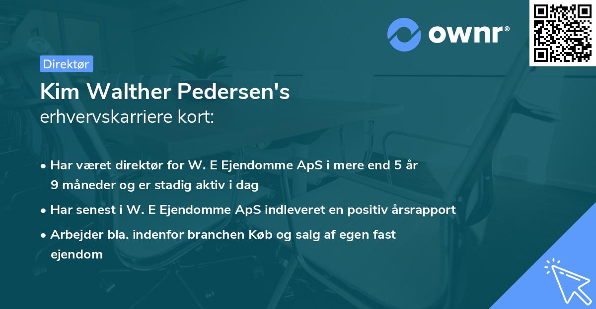 Kim Walther Pedersen's erhvervskarriere kort
