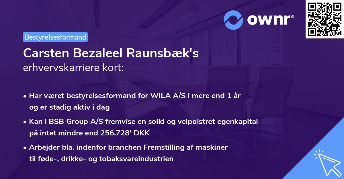 Carsten Bezaleel Raunsbæk's erhvervskarriere kort