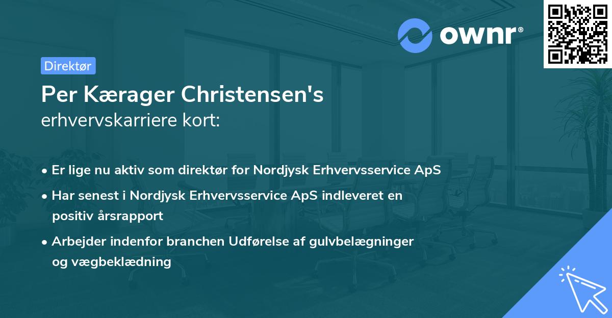 Per Kærager Christensen's erhvervskarriere kort