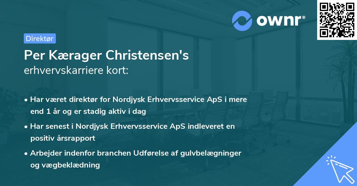 Per Kærager Christensen's erhvervskarriere kort