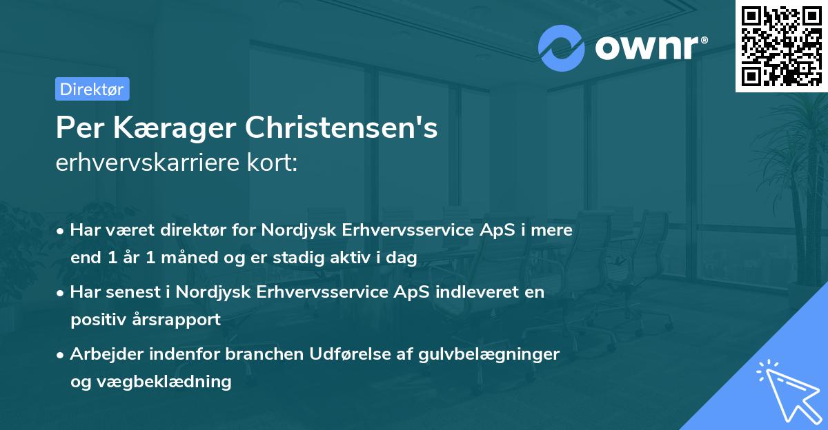 Per Kærager Christensen's erhvervskarriere kort