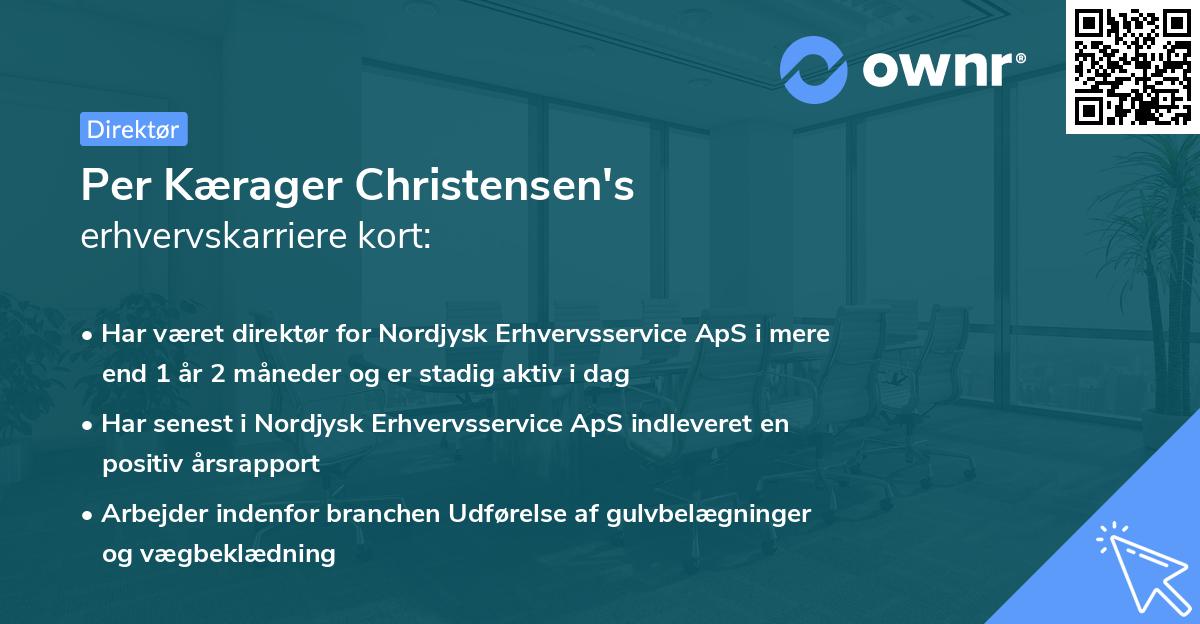 Per Kærager Christensen's erhvervskarriere kort