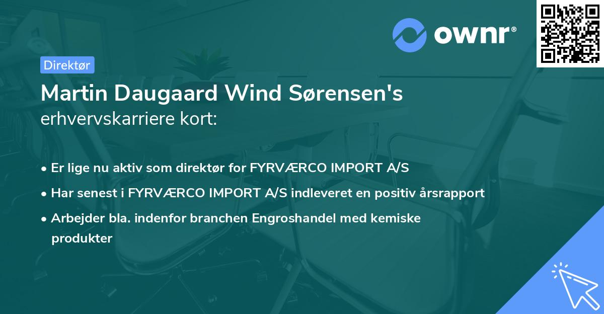 Martin Daugaard Wind Sørensen's erhvervskarriere kort