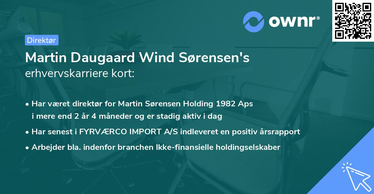 Martin Daugaard Wind Sørensen's erhvervskarriere kort