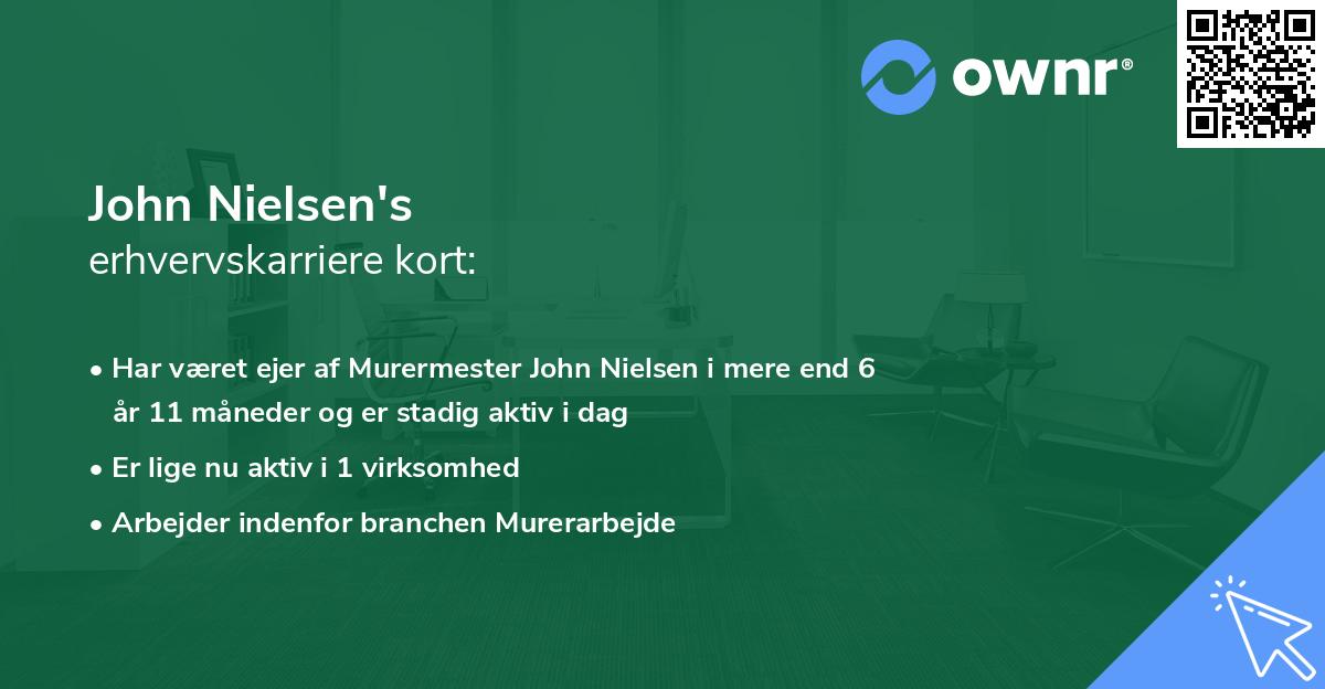 John Nielsen's erhvervskarriere kort
