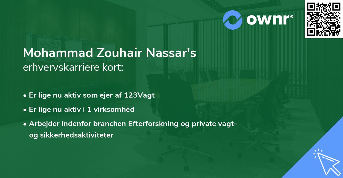 Mohammad Zouhair Nassar's erhvervskarriere kort