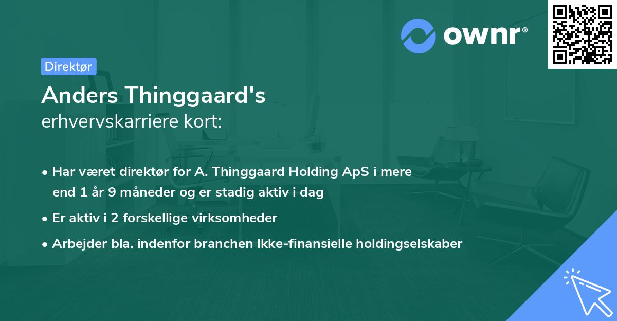 Anders Thinggaard's erhvervskarriere kort