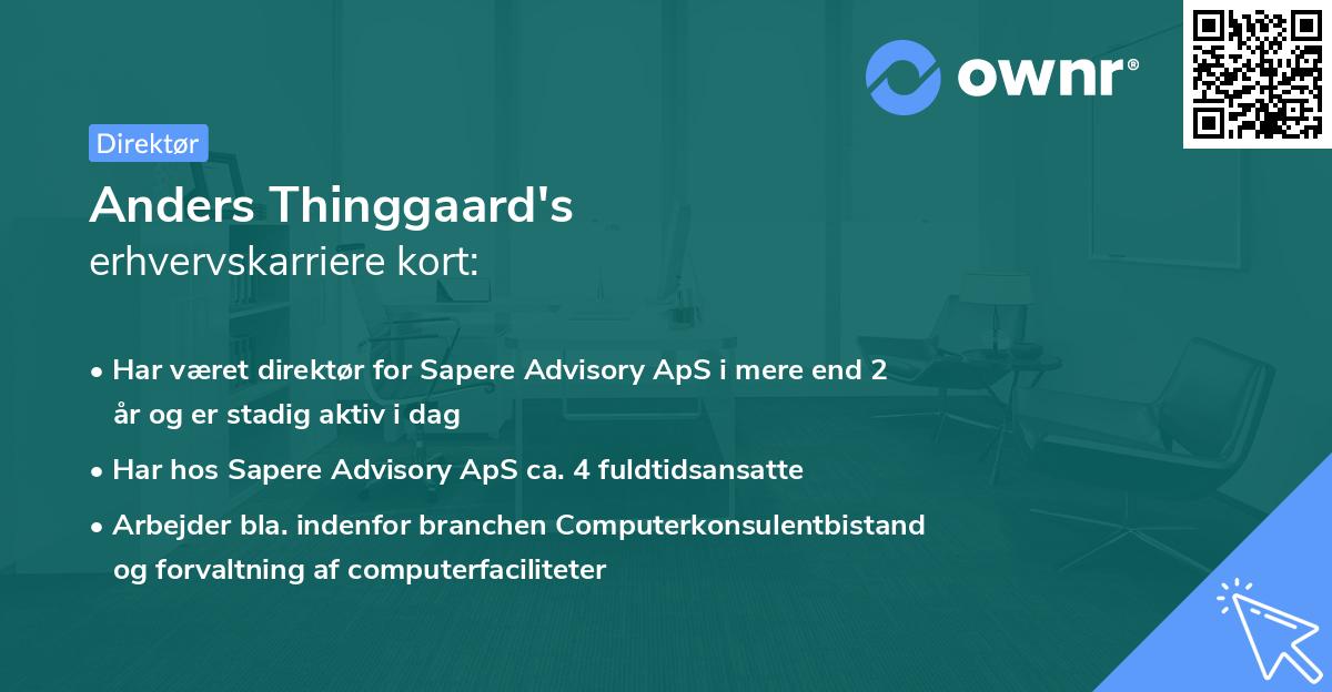 Anders Thinggaard's erhvervskarriere kort