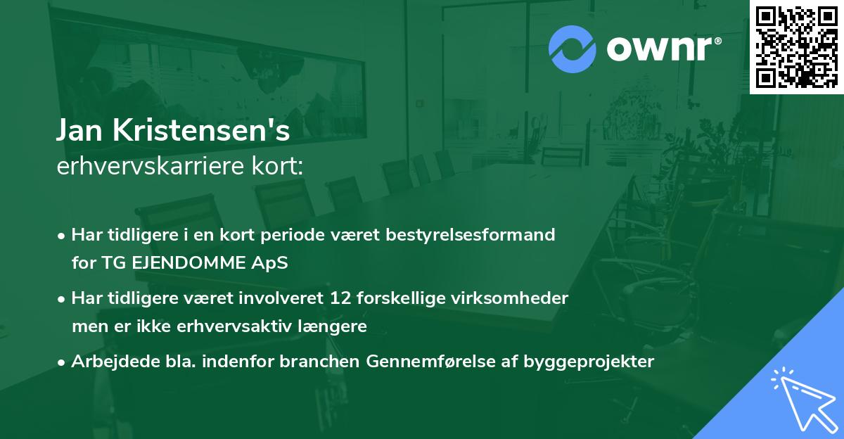 Jan Kristensen's erhvervskarriere kort