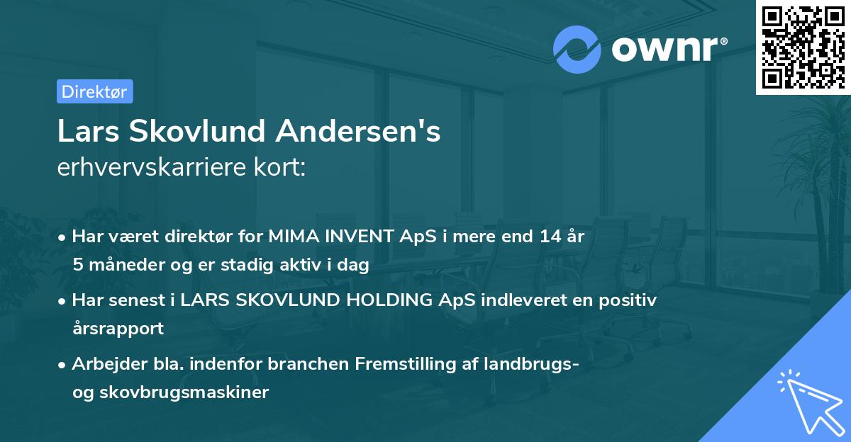 Lars Skovlund Andersen's erhvervskarriere kort