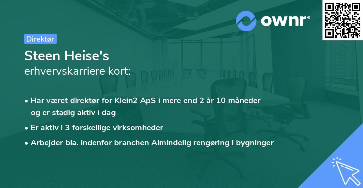 Steen Heise's erhvervskarriere kort