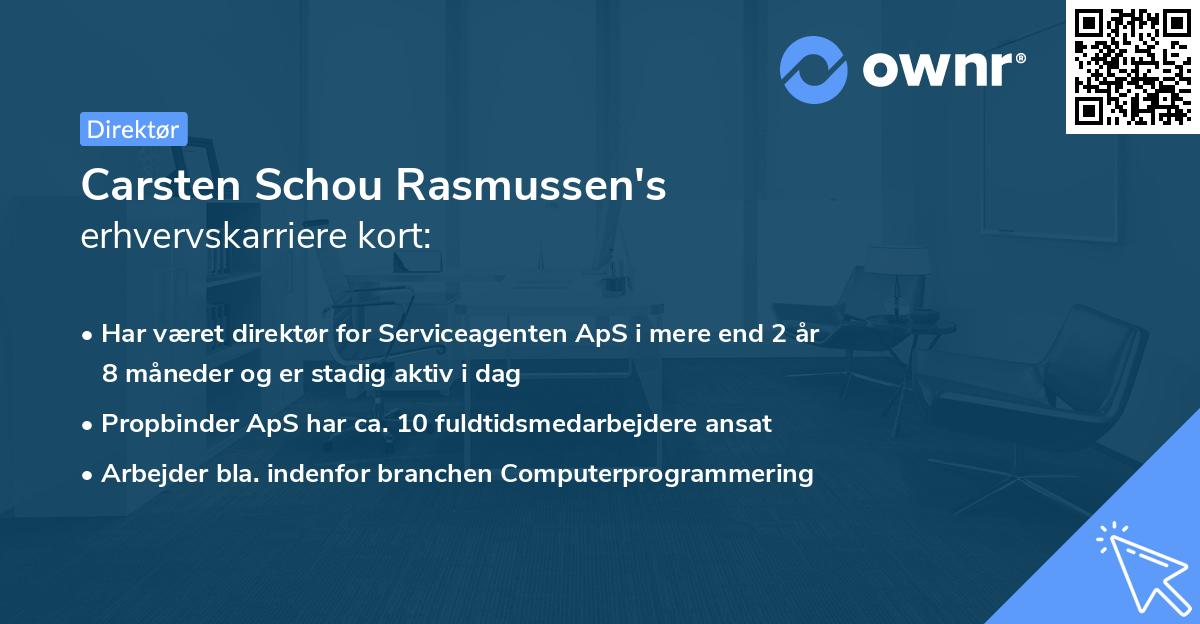 Carsten Schou Rasmussen's erhvervskarriere kort