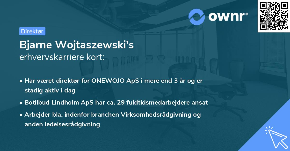 Bjarne Wojtaszewski's erhvervskarriere kort