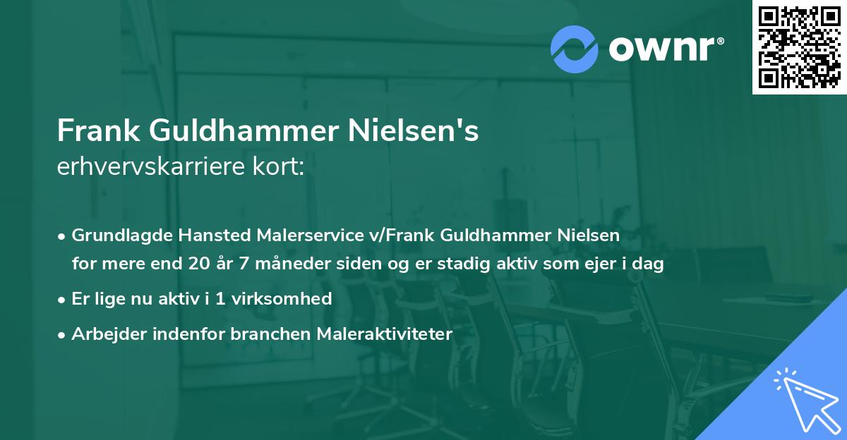 Frank Guldhammer Nielsen's erhvervskarriere kort
