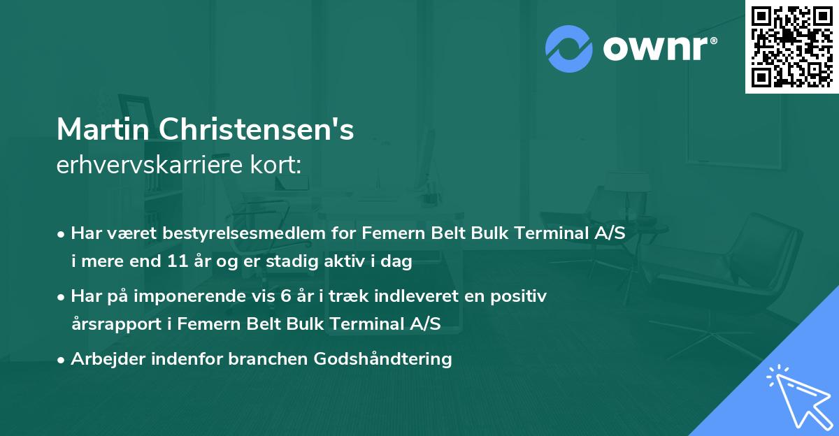 Martin Christensen's erhvervskarriere kort