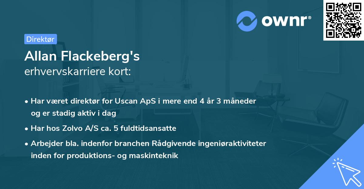 Allan Flackeberg's erhvervskarriere kort