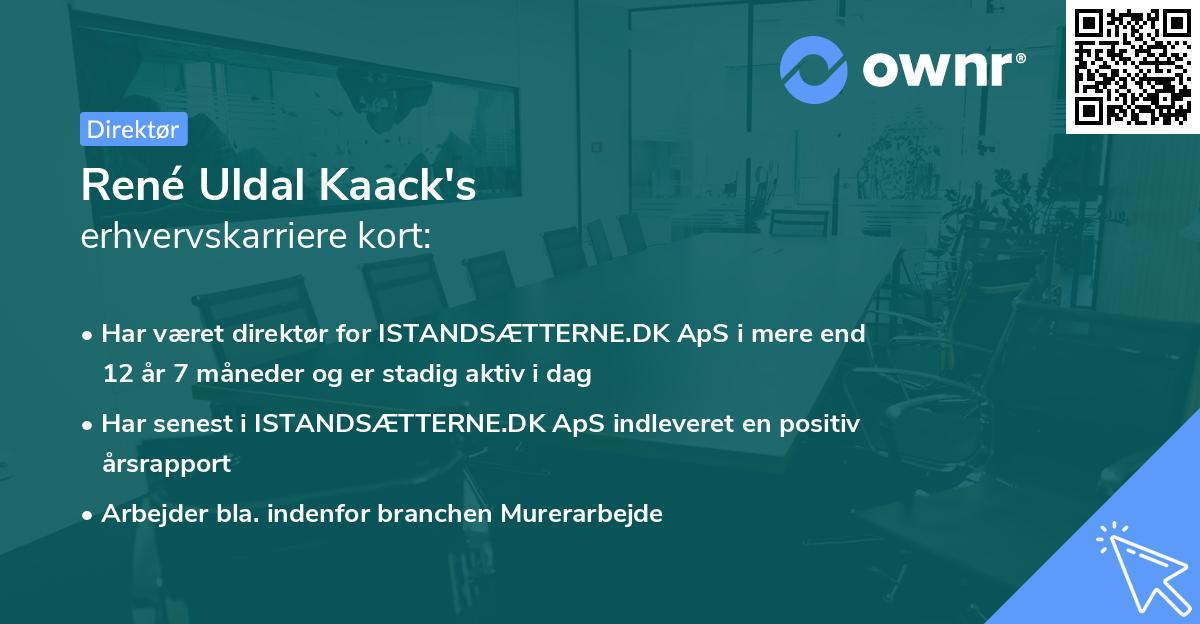 René Uldal Kaack's erhvervskarriere kort