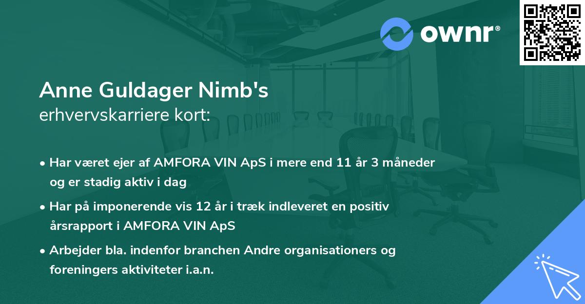 Anne Guldager Nimb's erhvervskarriere kort