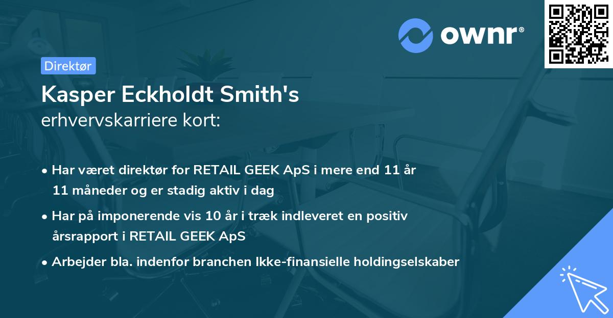 Kasper Eckholdt Smith's erhvervskarriere kort