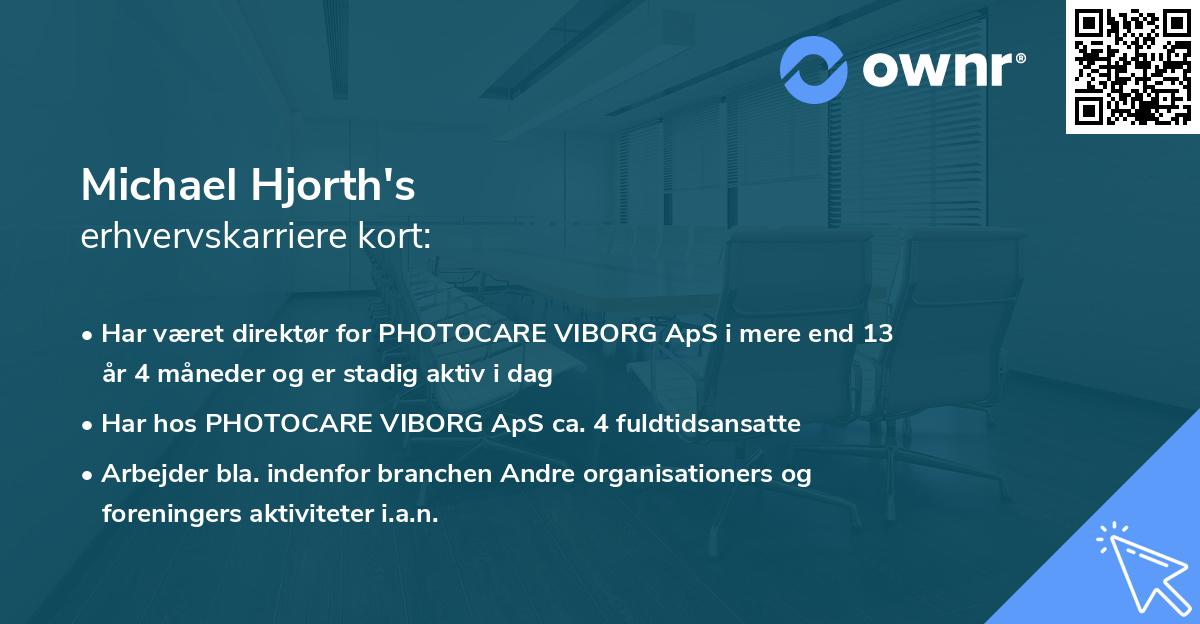 Michael Hjorth's erhvervskarriere kort