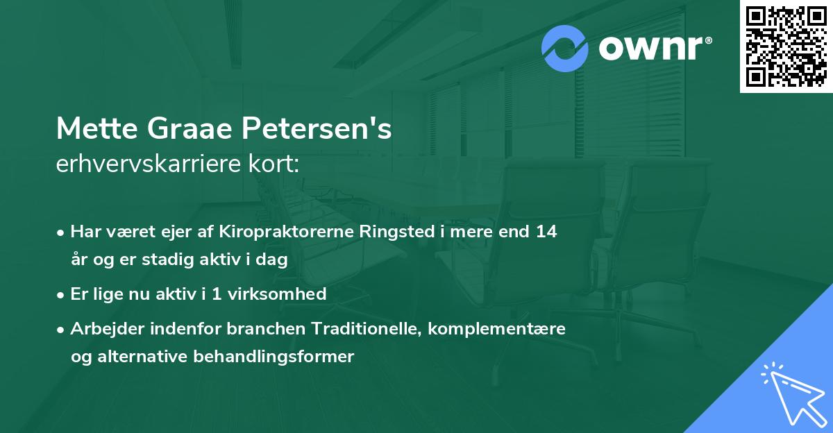 Mette Graae Petersen's erhvervskarriere kort