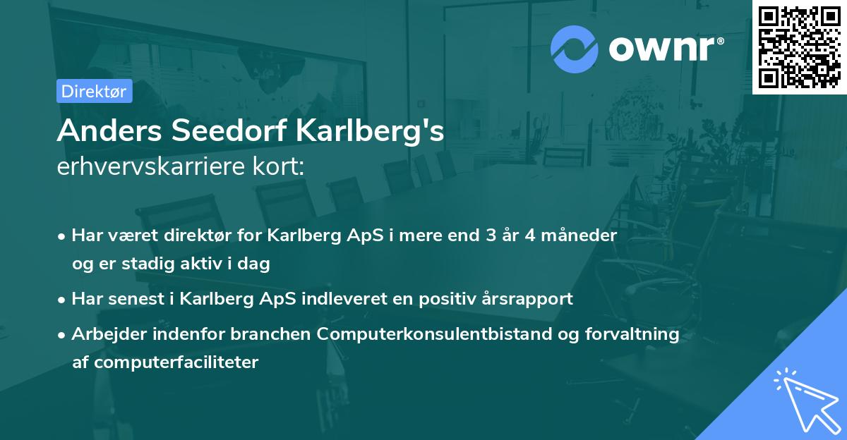 Anders Seedorf Karlberg's erhvervskarriere kort