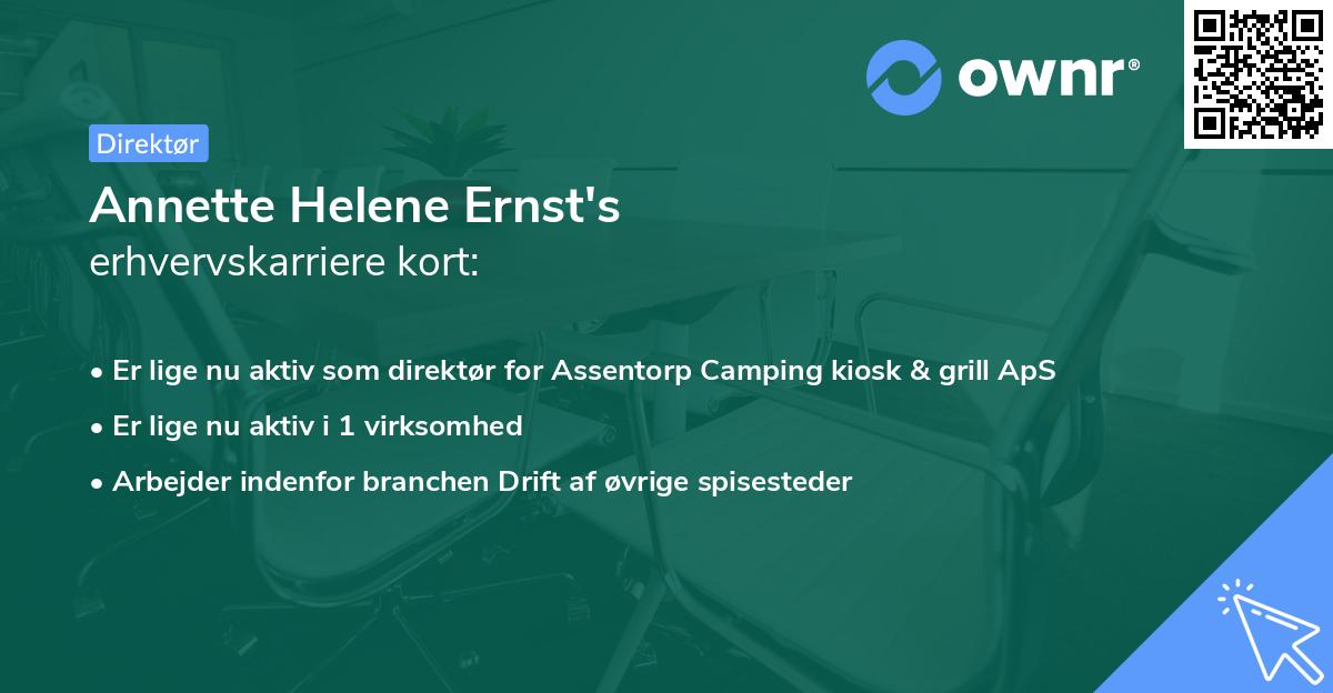 Annette Helene Ernst's erhvervskarriere kort