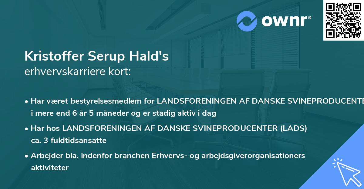 Kristoffer Serup Hald's erhvervskarriere kort