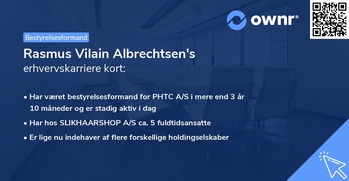 Rasmus Vilain Albrechtsen's erhvervskarriere kort