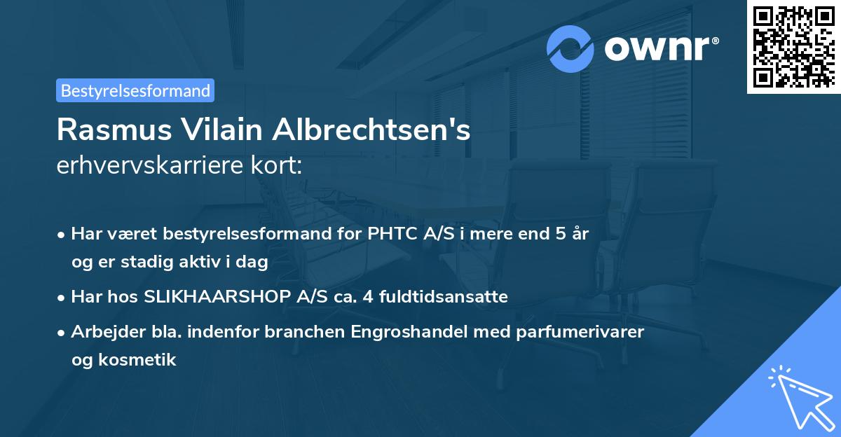Rasmus Vilain Albrechtsen's erhvervskarriere kort