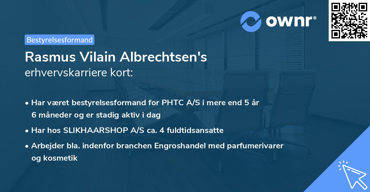 Rasmus Vilain Albrechtsen's erhvervskarriere kort