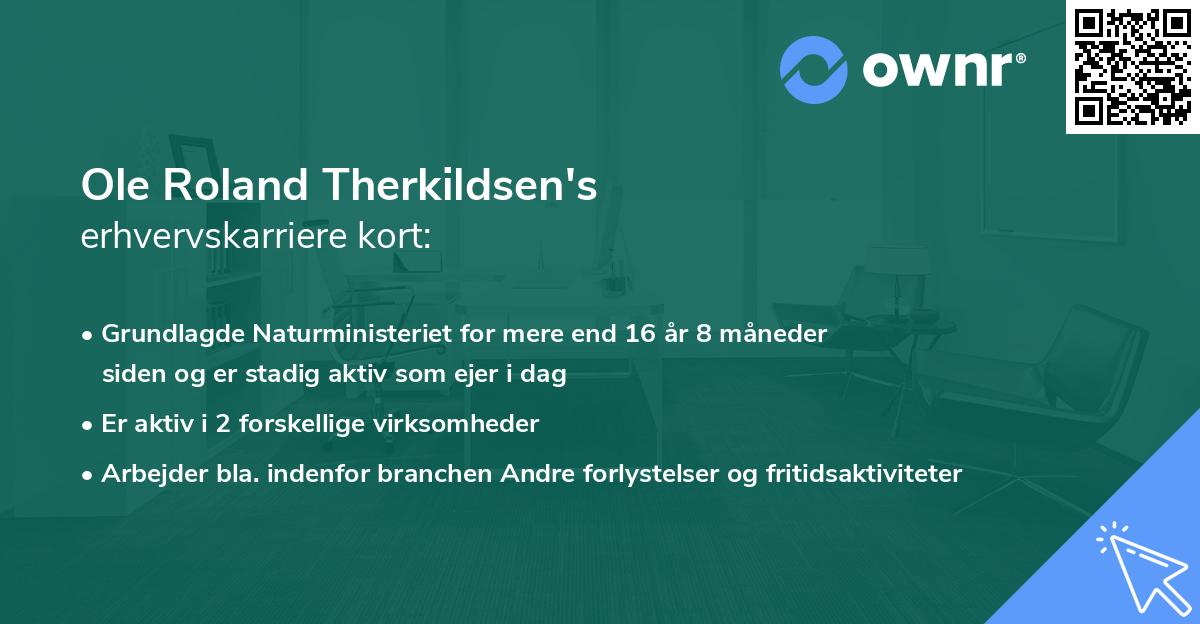 Ole Roland Therkildsen's erhvervskarriere kort