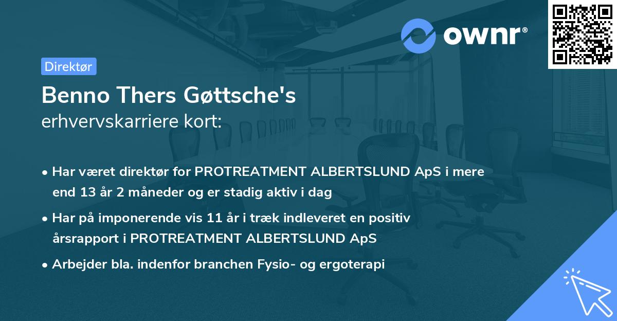 Benno Thers Gøttsche's erhvervskarriere kort