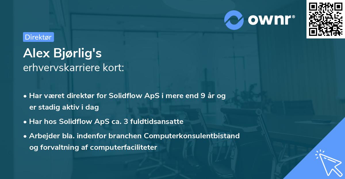 Alex Bjørlig's erhvervskarriere kort