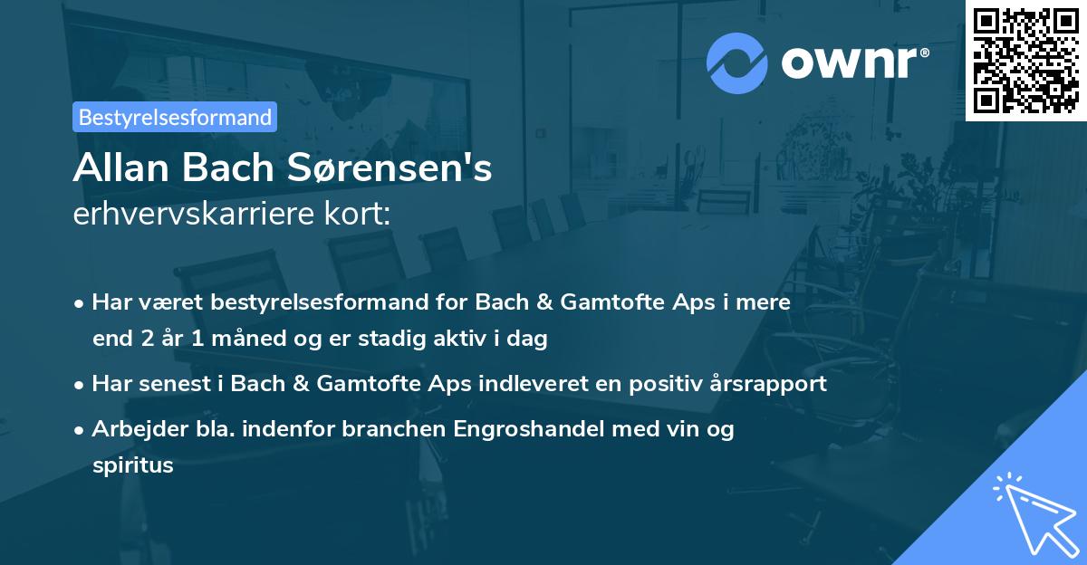 Allan Bach Sørensen's erhvervskarriere kort