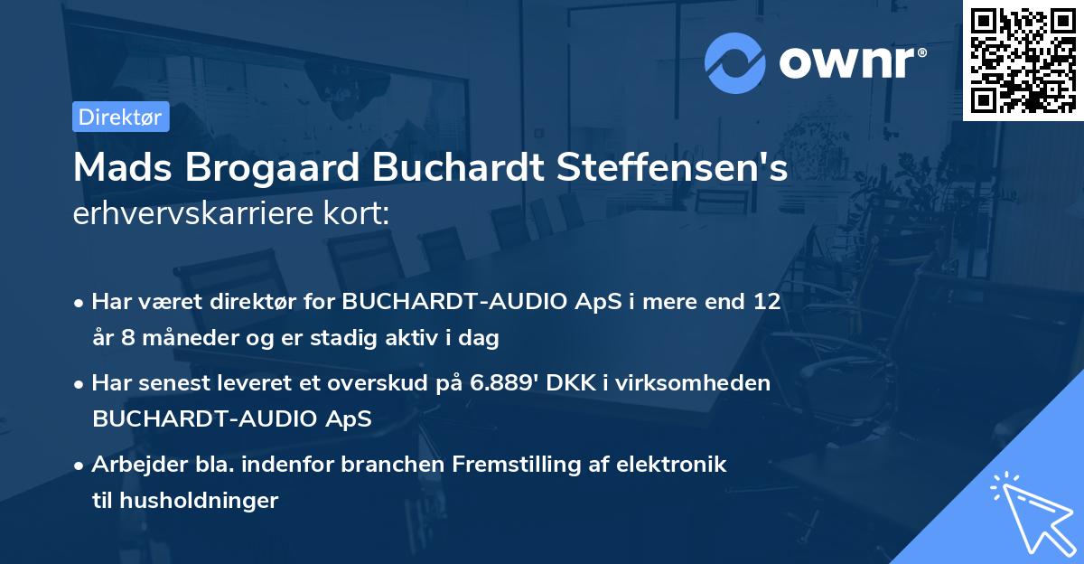 Mads Brogaard Buchardt Steffensen's erhvervskarriere kort