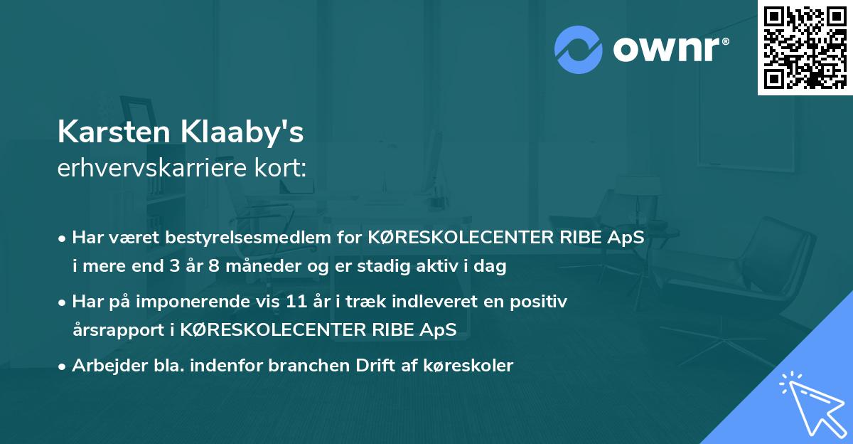 Karsten Klaaby's erhvervskarriere kort