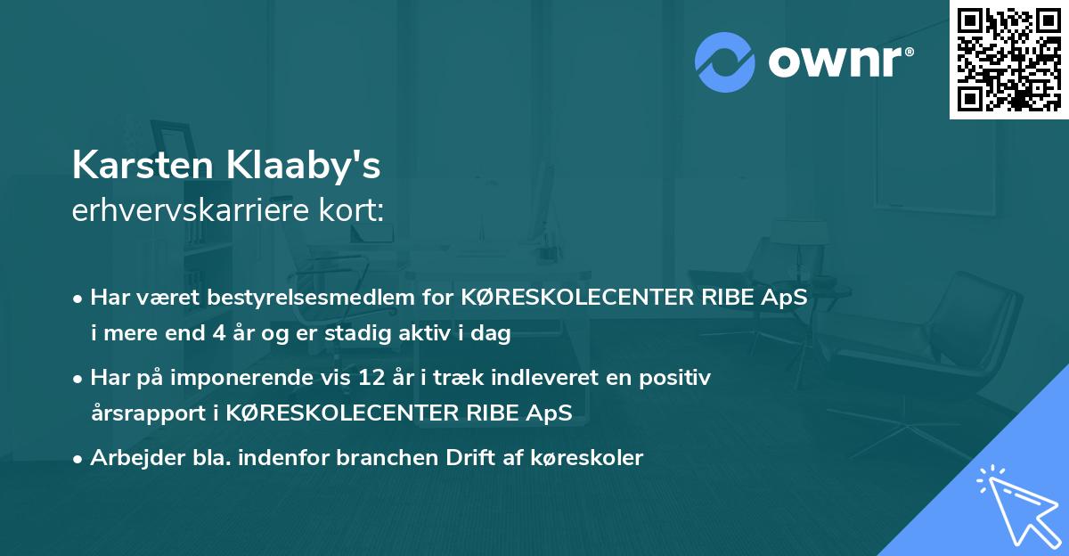 Karsten Klaaby's erhvervskarriere kort