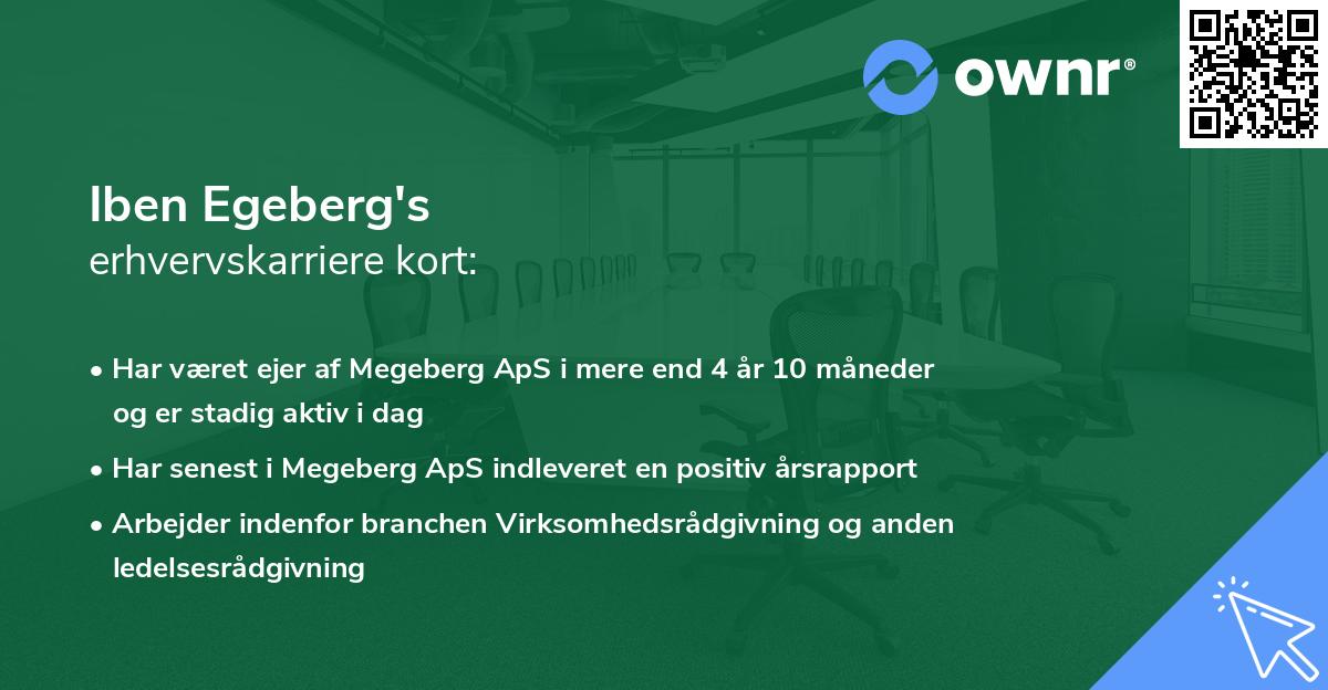 Iben Egeberg's erhvervskarriere kort