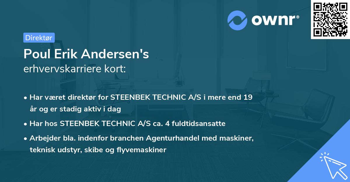 Poul Erik Andersen's erhvervskarriere kort