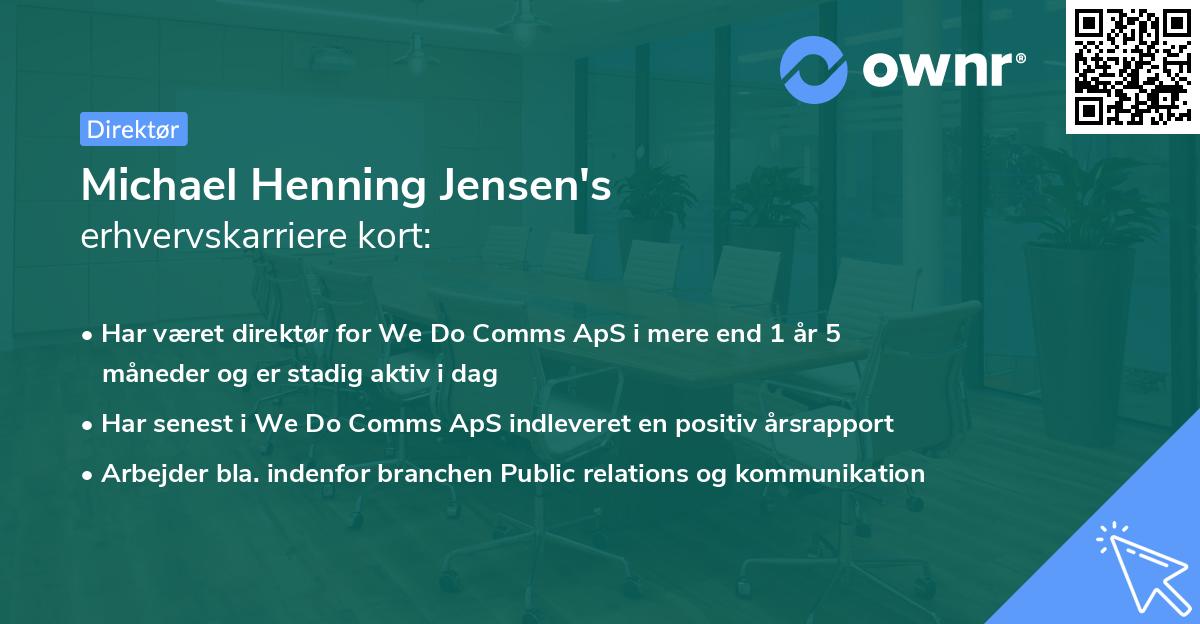 Michael Henning Jensen's erhvervskarriere kort