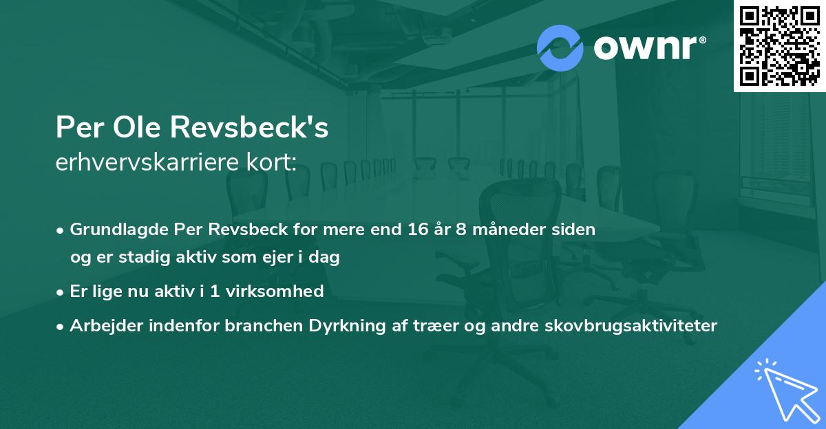 Per Ole Revsbeck's erhvervskarriere kort